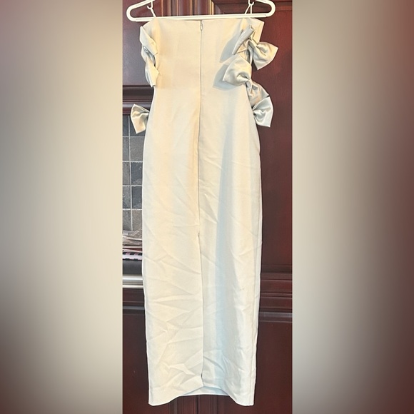 ZARA Fitted Midi Dress With Satin Bows Sea Green size extra small - Picture 14 of 16